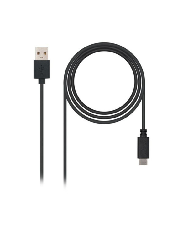 USB A zu USB-C-Kabel NANOCABLE 10.01.210 Schwarz 1