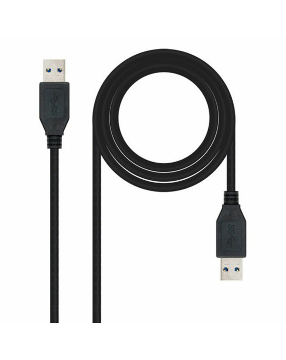 Câble USB 3.0 A vers USB A NANOCABLE 10.01.1002-BK Noir 2 m 1