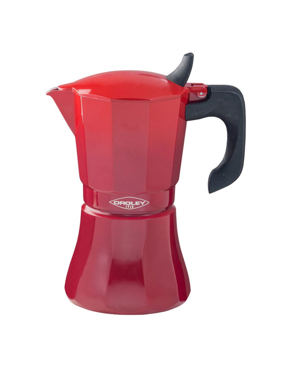 Italian Coffee Pot Oroley Petra 9 Cups Red Aluminium 1