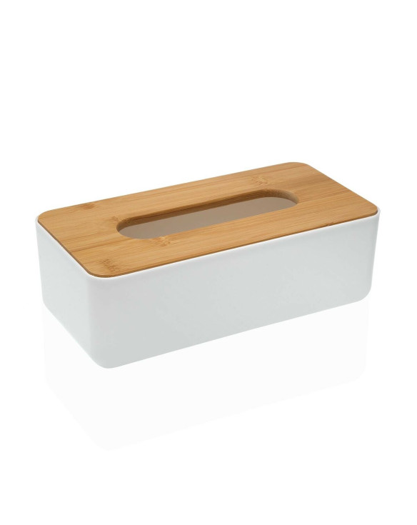 Pudełko na chusteczki Versa Bambus polipropylen 13,1 x 8,6 x 26,1 cm Biały 1