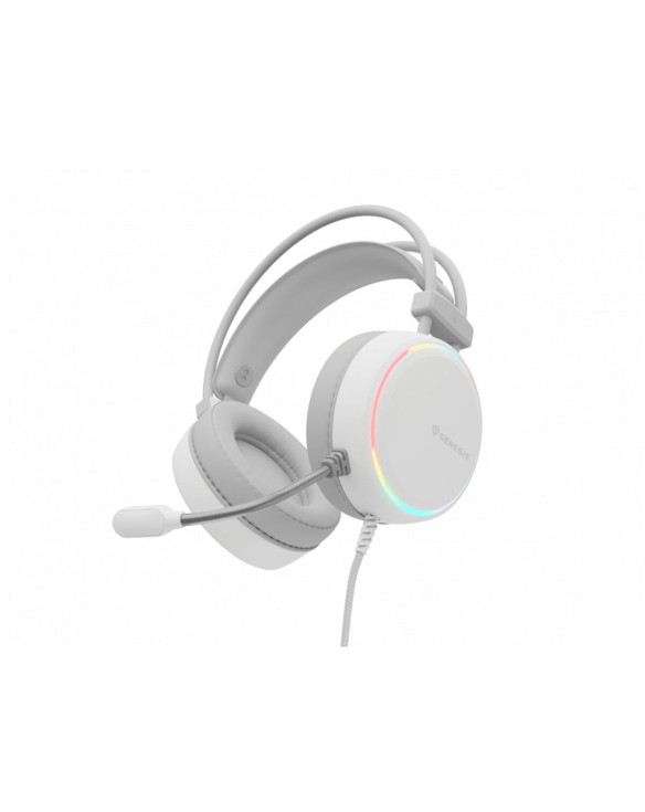 Headphones with Microphone Genesis NEON 613 White Multicolour 1