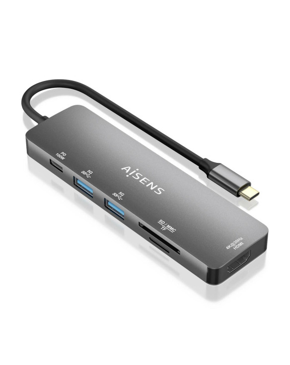 Hub USB Aisens ASUC-6P016-GR Grau (1 Stück) 1