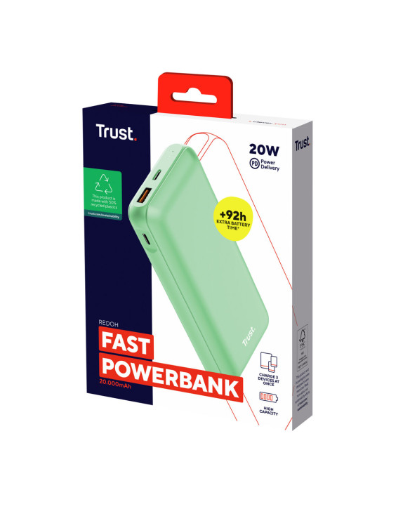 Powerbank Trust 25035 Kolor Zielony 20000 mAh (1 Sztuk) 1