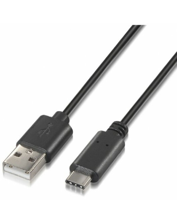 USB A to USB-C Cable NANOCABLE 10.01.2102 Black 2 m 1
