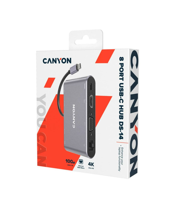Hub USB Canyon CNS-TDS14 Gris (1 Unité) 1