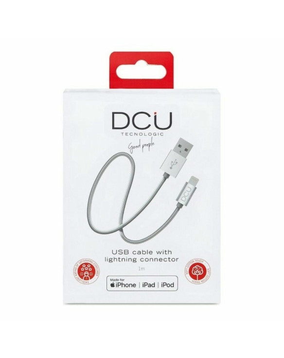 USB charger cable Lightning  iPhone DCU Silver 1 m 1