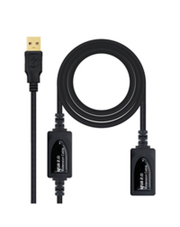 USB Extension Cable NANOCABLE 10.01.0213 Black 15 m 1