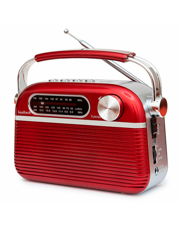 Przenośne Radio Bluetooth Kooltech Czerwony Vintage 1