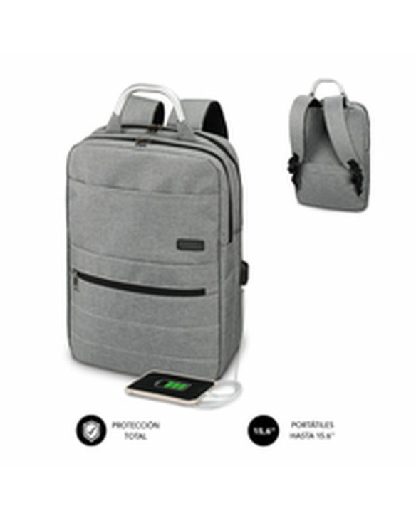 Rucksack for Laptop and Tablet with USB Output Subblim MOCHILA ELITE AIRPADDING 15.6'' GREY 1