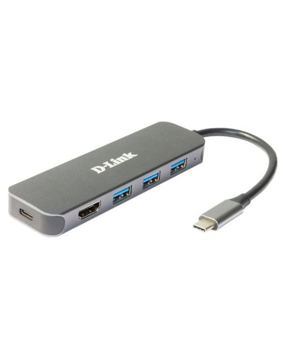 USB Hub D-Link DUB-2333 Grey 60 W 1