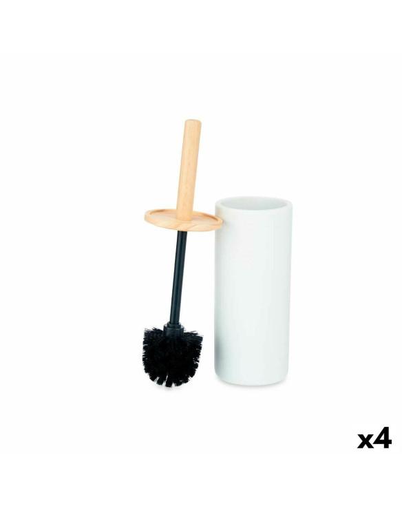 Toilet Brush White Wood Resin 10,2 x 38 x 10,2 cm (4 Units) 1