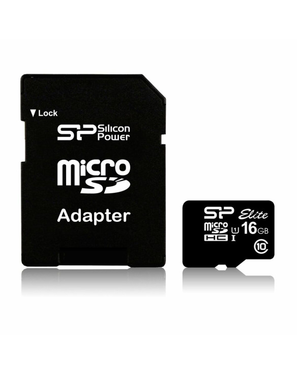 Micro SD Memory Card with Adaptor Silicon Power SP016GBSTHBU1V10SP 16 GB 1
