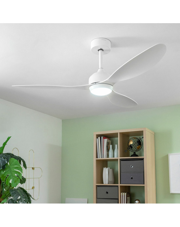 Ventilateur de Plafond avec Lumière LED et 3 Pales ABS Flaled InnovaGoods Blanc 36 W 52" Ø132 cm 1