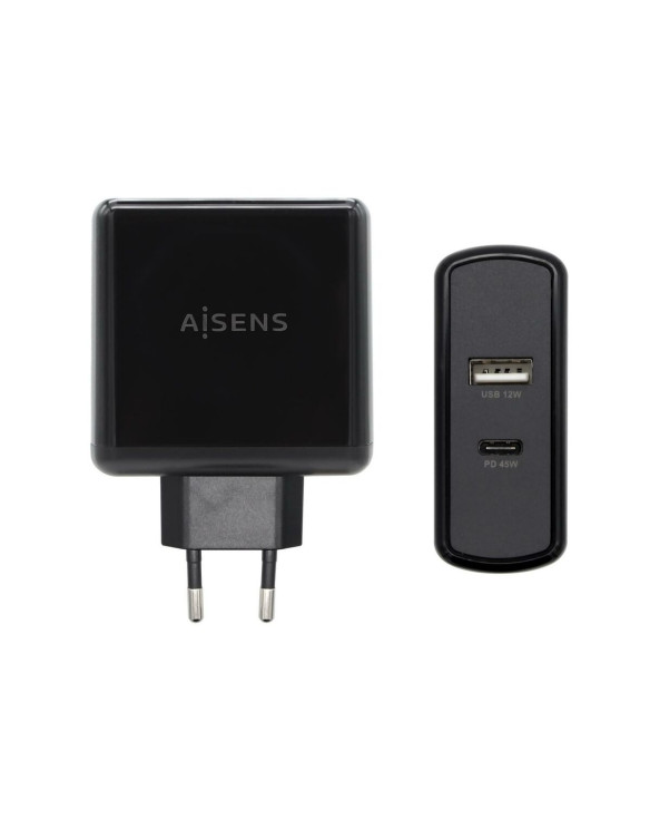 Ładowarka USB ścienna Aisens ASCH-2PD45A-BK 57 W Czarny USB-C 1