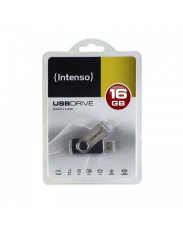 Clé USB INTENSO 3503470 16 GB Porte-clés Noir Noir/Argenté DDR3 SDRAM 1