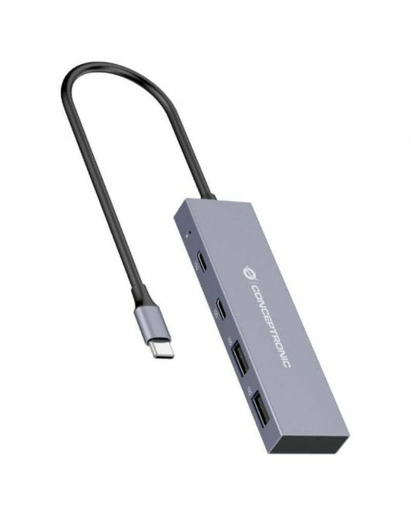 Hub USB Conceptronic HUBBIES13G Gris 1