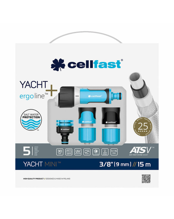 Hose with accessories kit Cellfast Yacht Mini Ats PVC 15 m Ø 9 mm 1