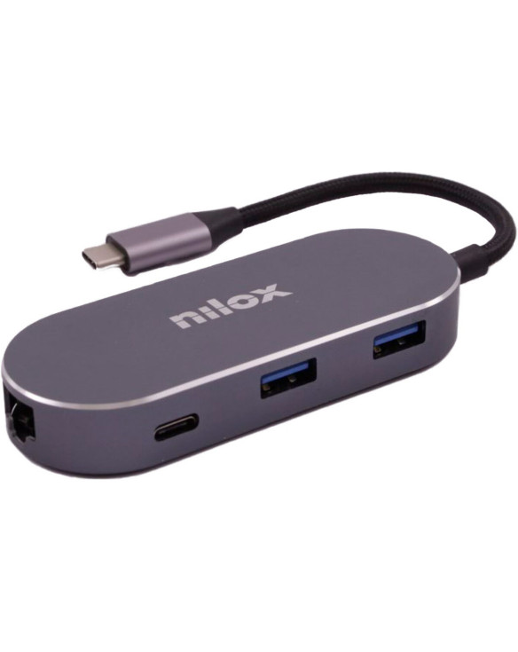 Hub USB Nilox NXDSUSBC02 Gris 1