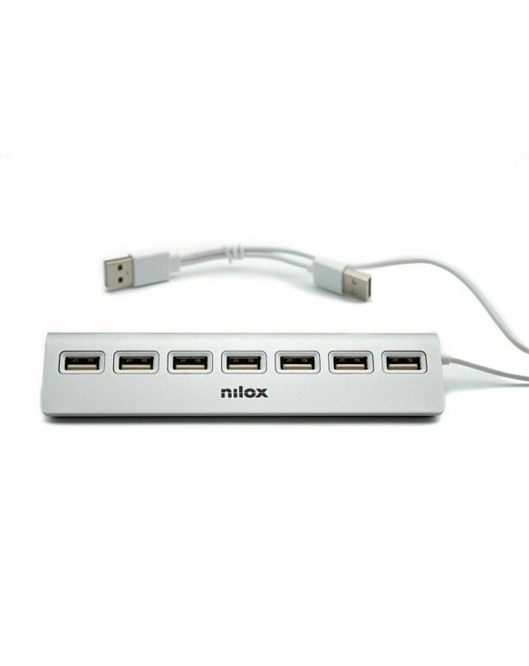 Hub USB Nilox NXHU7ALU2 Gris 1