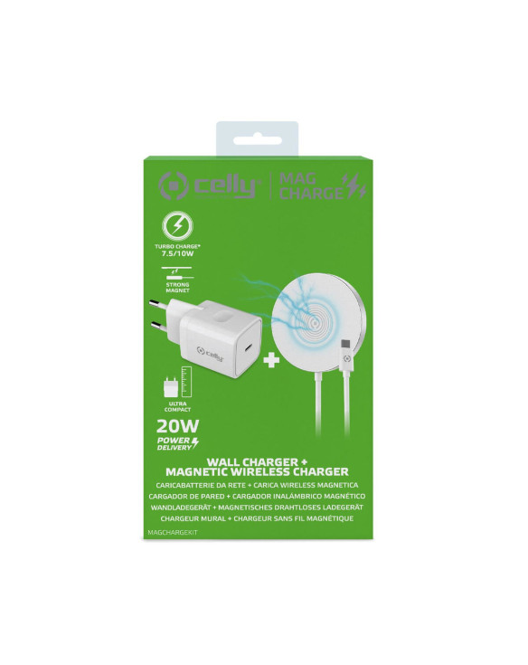 Portable charger Celly MAGCHARGEKIT White 1