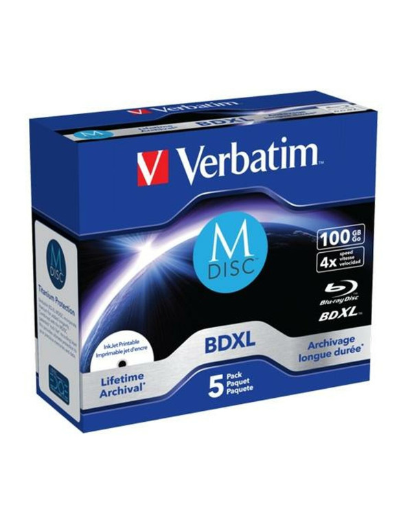 Bedruckbare Blu-Ray BD-R Verbatim M-DISC 5 Stück 4x 1