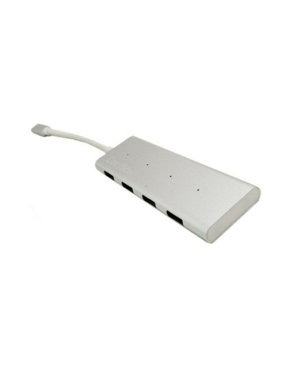 Hub USB C CoolBox COO-HUC4U3 Aluminium Weiß 1