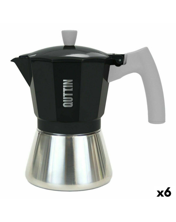 Italienische Kaffeemaschine Quttin 9 Tassen Aluminium Stahl 450 ml (6 Stück) 1