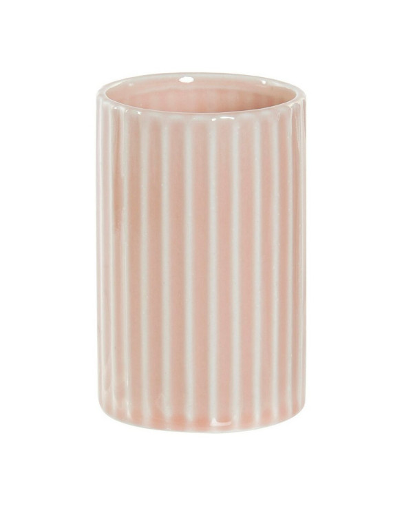 Zahnbürstenhalter DKD Home Decor Rosa Kunststoff Steingut 7,2 x 7,2 x 11,5 cm 1