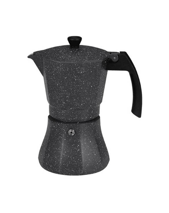 Italian Coffee Pot EDM Black Aluminium 12 Cups Induction 1