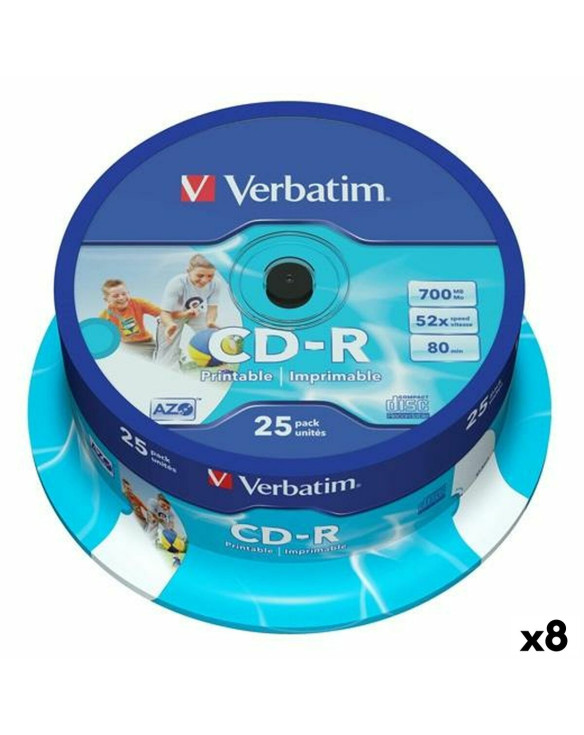 CD-R Verbatim 25 Pièces 700 MB 50 MB/s (8 Unités) 1