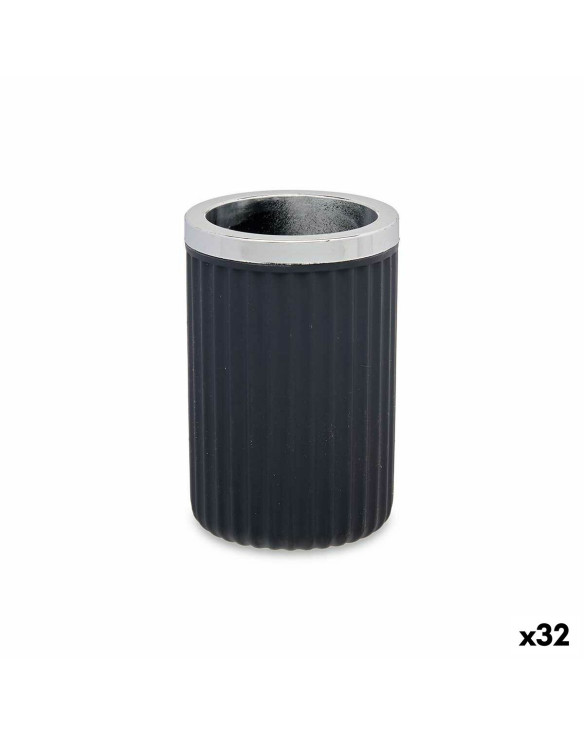 Trinkglas Zahnbürstenhalter Anthrazit Kunststoff 7,5 x 11,5 x 7,5 cm (32 Stück) 1