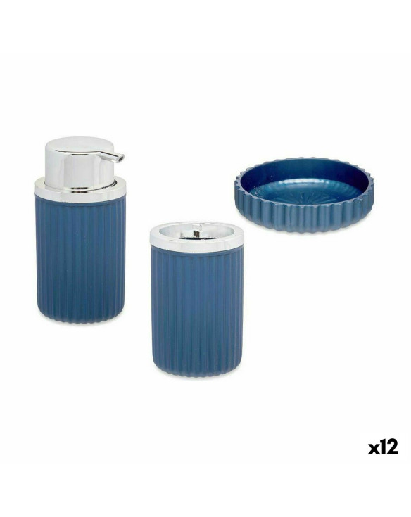Badezimmer Set Blau Kunststoff (12 Stück) 1