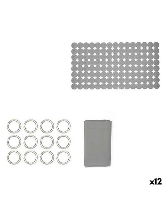 Badezimmer Set Grau PVC Polyäthylen EVA (12 Stück) 1