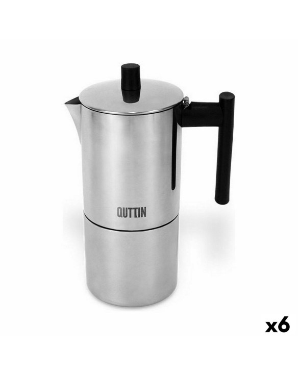 Italian Coffee Pot Quttin Stainless steel 4 Cups (6 Units) 1