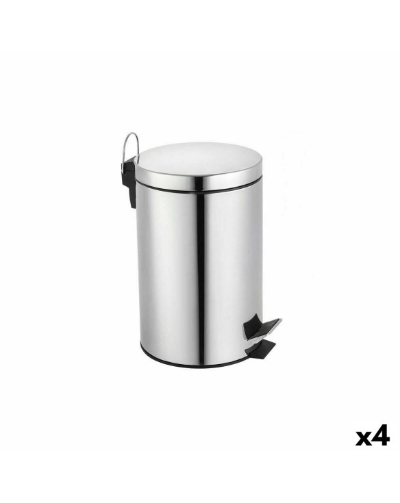 Waste bin with pedal Confortime Silver 12 L (4 Units) 1