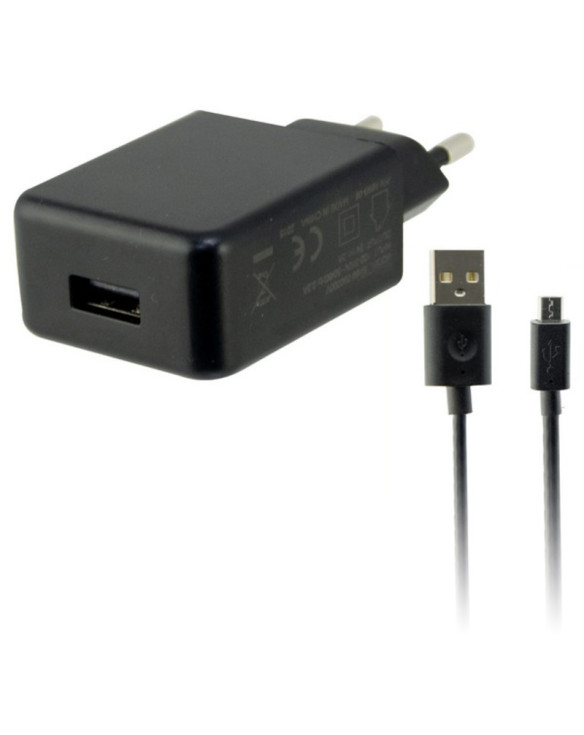 Ładowarka ścienna + kabel mikro-USB KSIX USB 2A Czarny 1