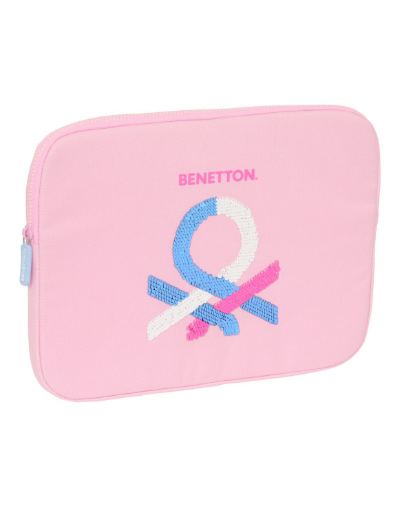 Housse d'ordinateur portable Benetton Pink Rose 15,6'' 39,5 x 27,5 x 3,5 cm 1