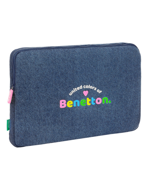 Housse d'ordinateur portable Benetton Denim Bleu 15,6'' 39,5 x 27,5 x 3,5 cm 1