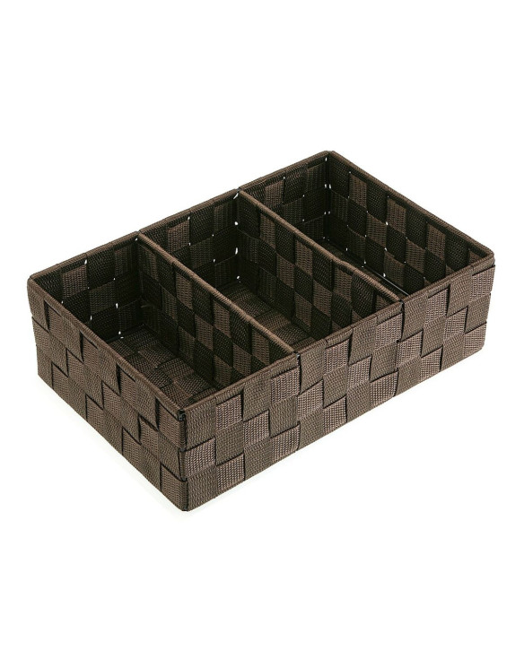 Box mit Fächern Versa Dunkelbraun 21 x 10 x 32 cm 1