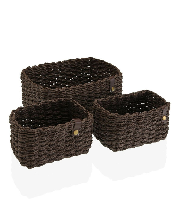 Basket set Versa Brown Paper 19 x 12 x 26 cm 1
