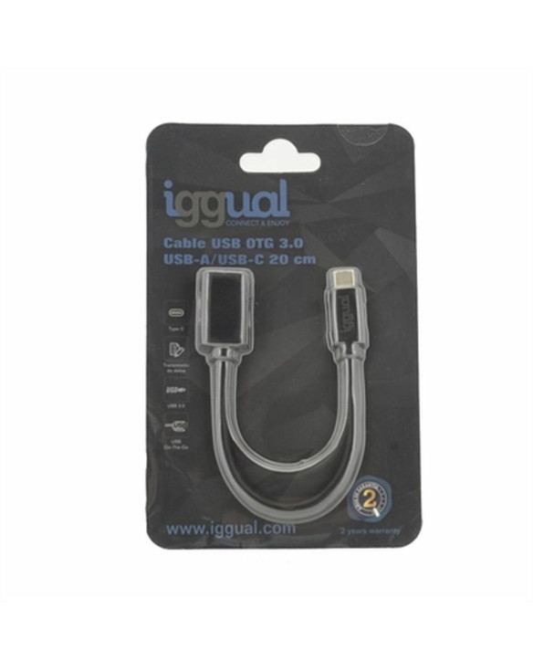 USB-C-Kabel OTG 3.0 iggual IGG317372 20 cm Schwarz 1