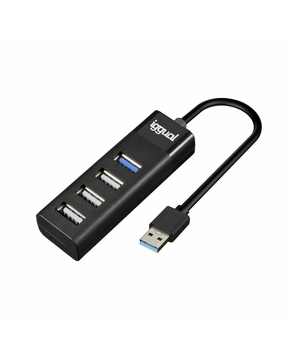 Hub USB 4 Ports iggual IGG317686 Noir 1