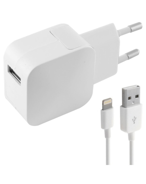 Chargeur Mural + Câble Lightning MFI KSIX Apple-compatible 2.4A USB iPhone 1