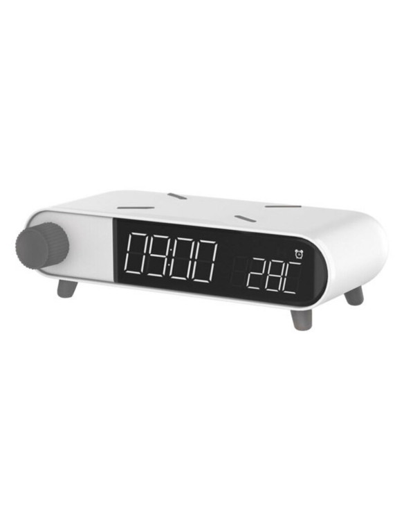 Alarm Clock with Wireless Charger KSIX Retro White 10 W 1