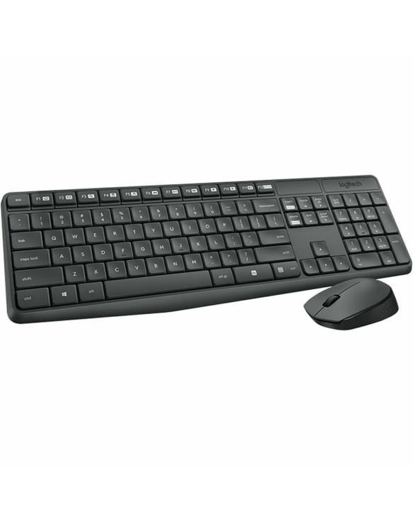 Keyboard and Wireless Mouse Logitech Black Grey (Refurbished A) 1
