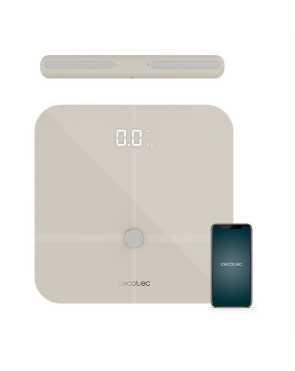 Digital Bathroom Scales Cecotec 04264 Beige Tempered Glass 1