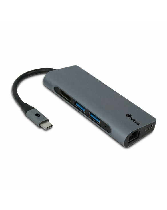 Hub USB 7 Ports NGS WONDER DOCK 7 HDMI USB C 4K 5 Gbps Gris 1