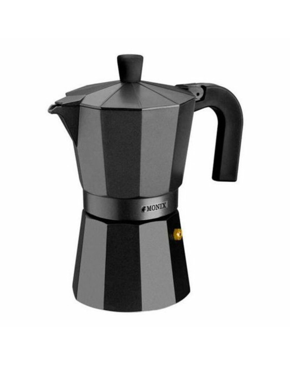 Italian Coffee Pot Monix Braisogona_M640003 Black Aluminium 3 Cups 1