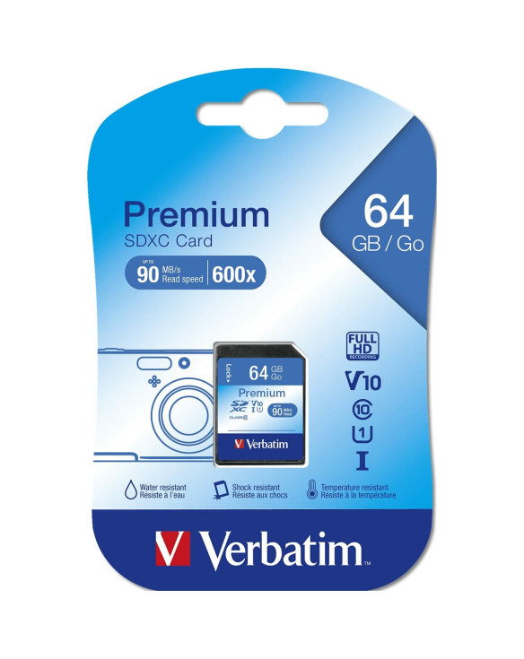 SD Memory Card Verbatim PREMIUM SDXC C10/U1 64 GB 2 g 1