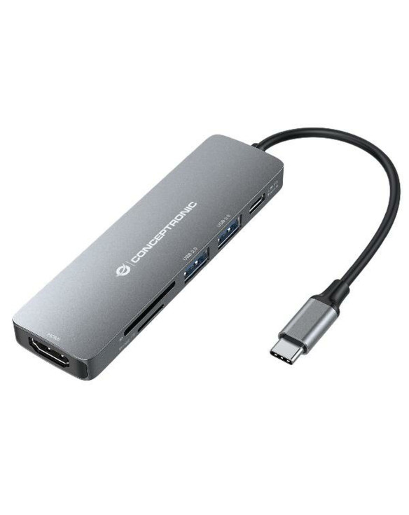 Hub USB Conceptronic 110517507201 Grau 1